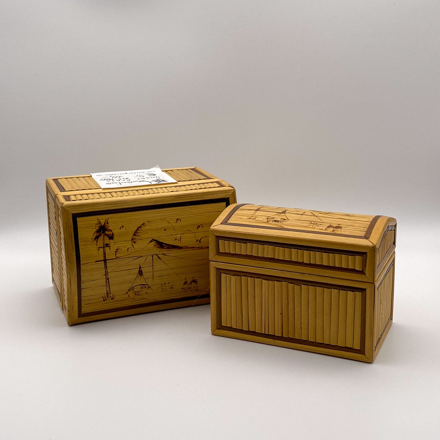 Holzkästchen aus Bambus - Schatztruhen - ineinander stapelbar - groß