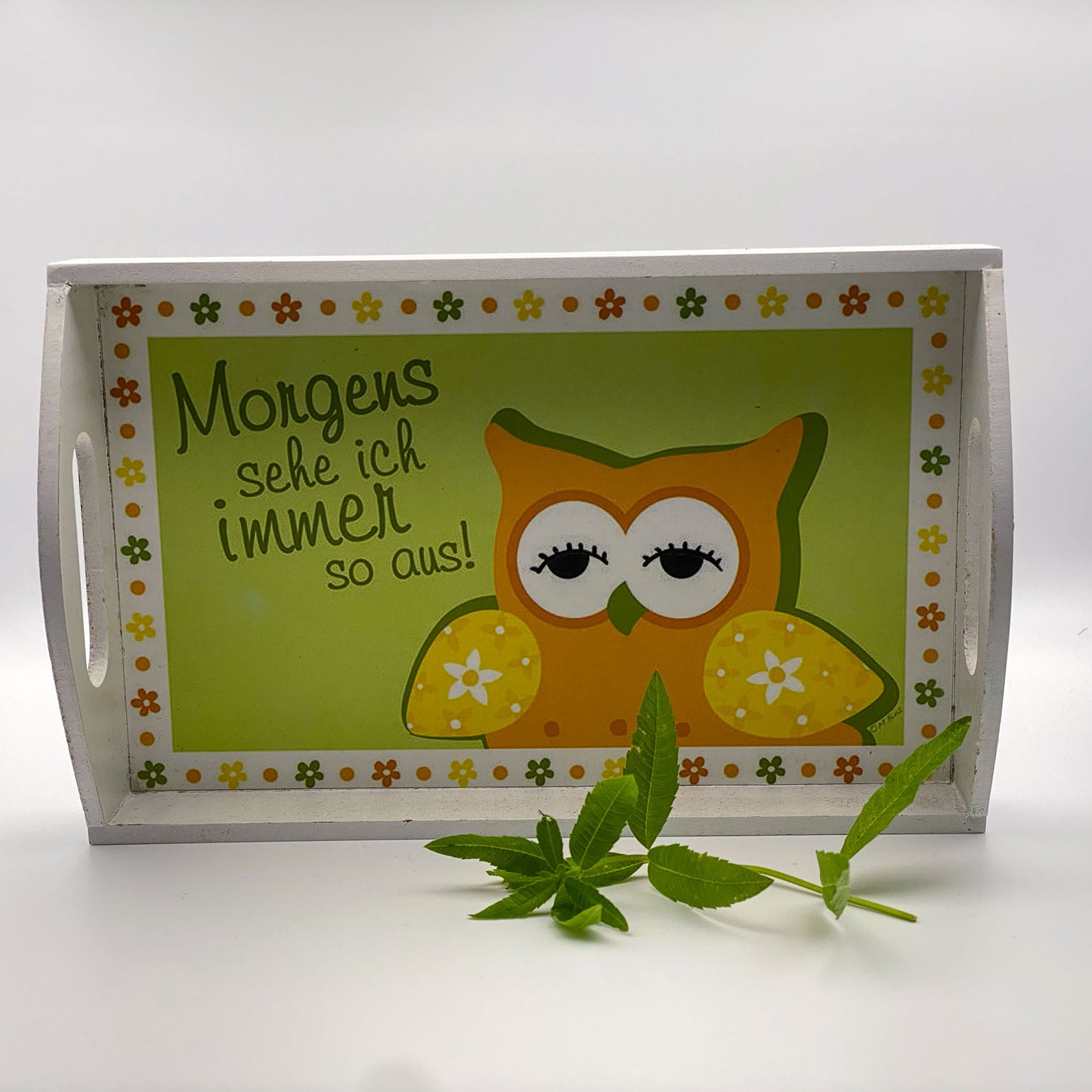 Becher-Set: "Eule am Morgen" – Becher mit Siebeinsatz und Tablett für den perfekten Start in den Tag