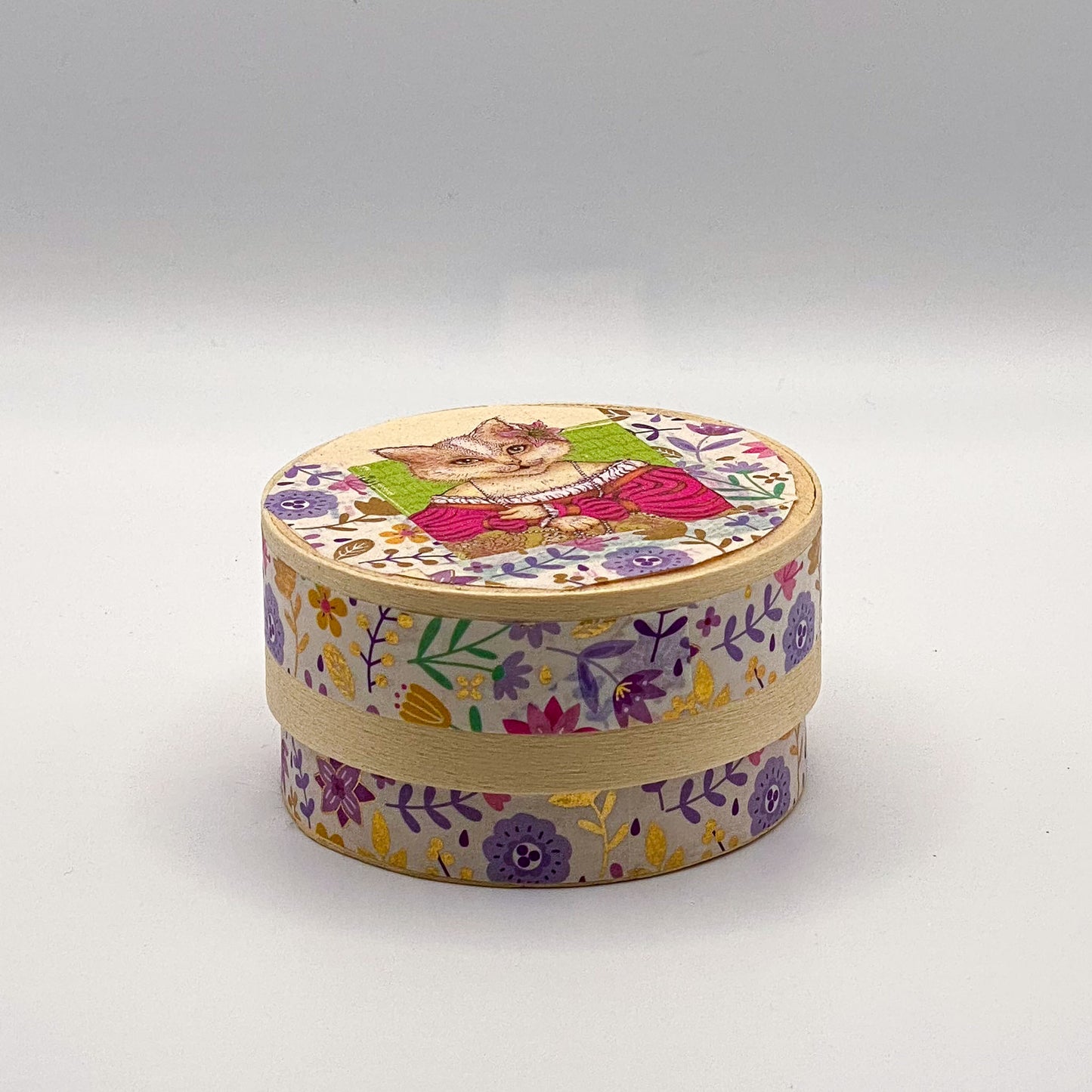 Schächtelchen mit Katzenmotiv "Chantal", rund