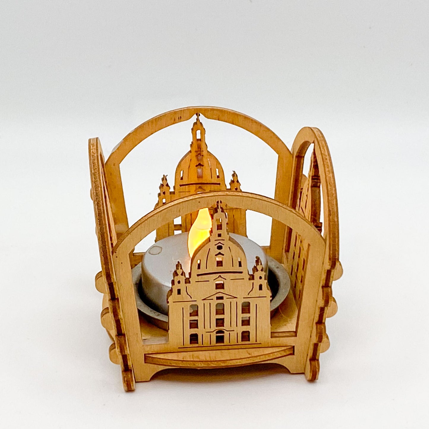 Teelichthalter "Dresdner Frauenkirche" – Ein ikonisches Wahrzeichen in Miniatur - Handwerk aus dem Erzgebirge