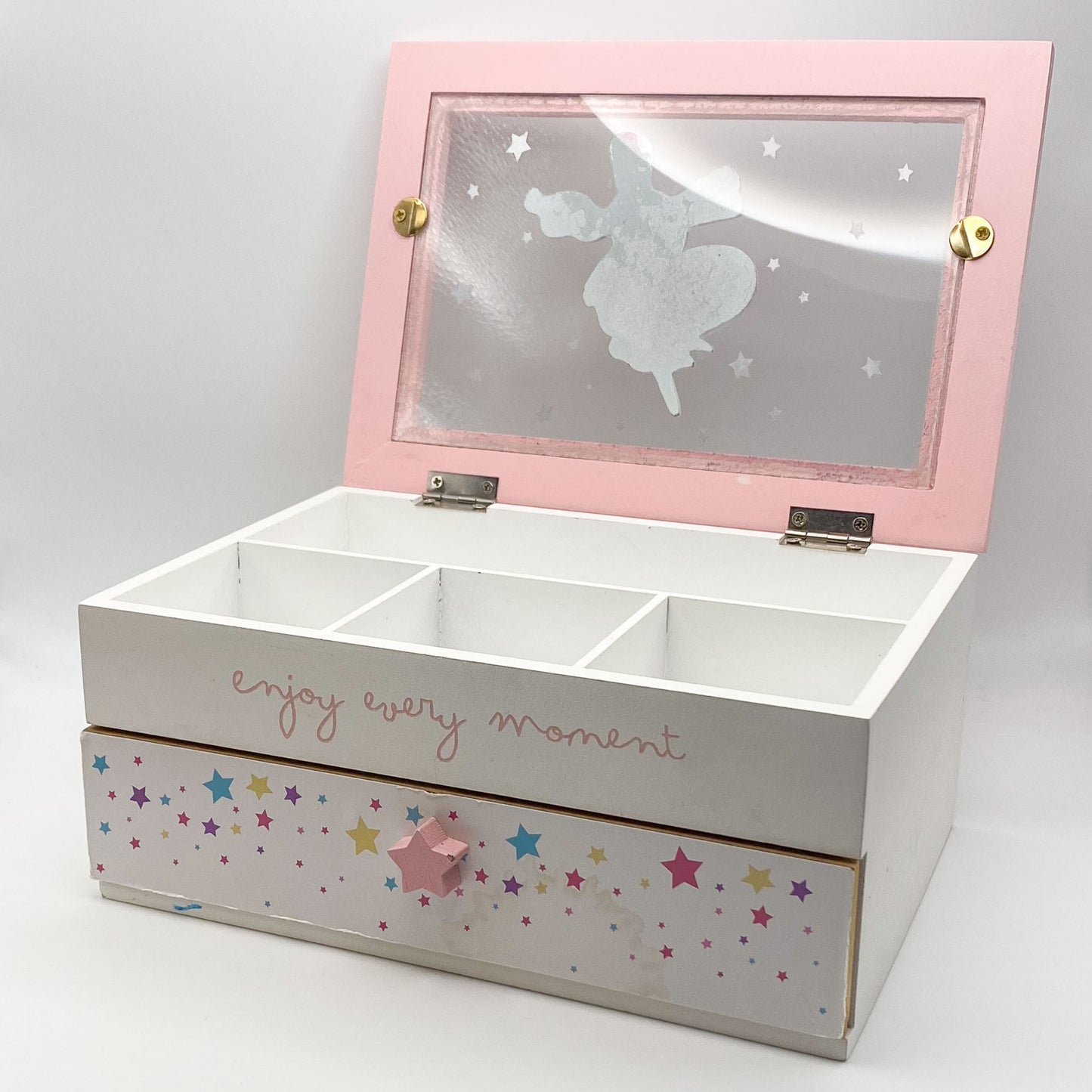 Holzkästchen: Schmuckkästchen mit Einhorn-Motiv - für Kinder und Einhorn-Fans – gebraucht