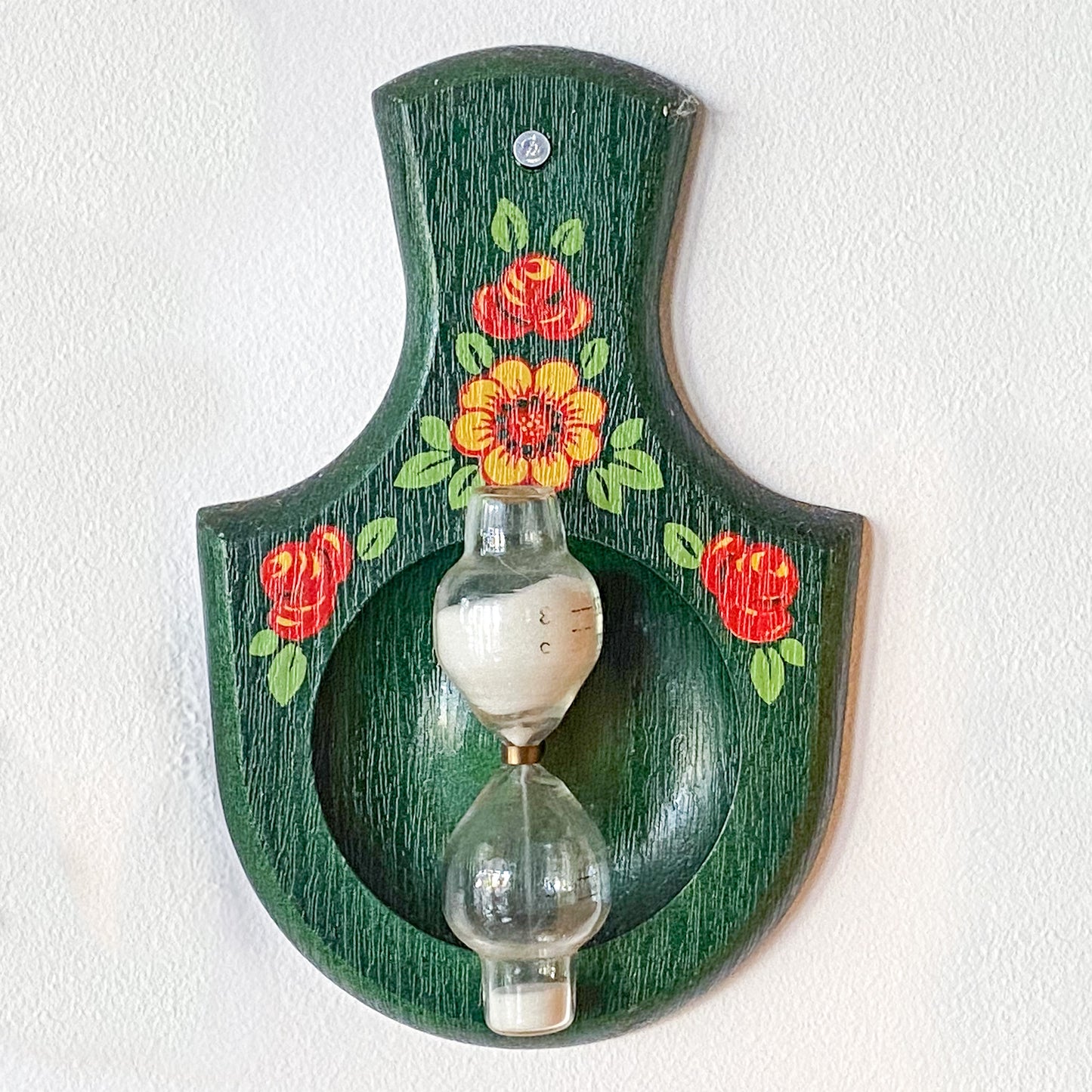 Eieruhr im Volkskunst-Design der DDR mit handgemaltem Blumenmuster - Original