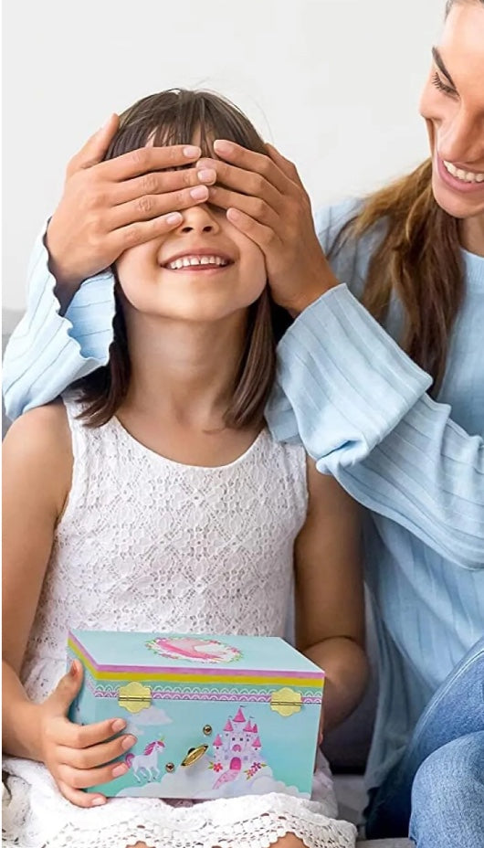 Holzkästchen: Jewelkeeper Schmuckkästchen in süßem Einhorn-Design mit Spieluhr - für Kinder und alle Einhorn-Fans